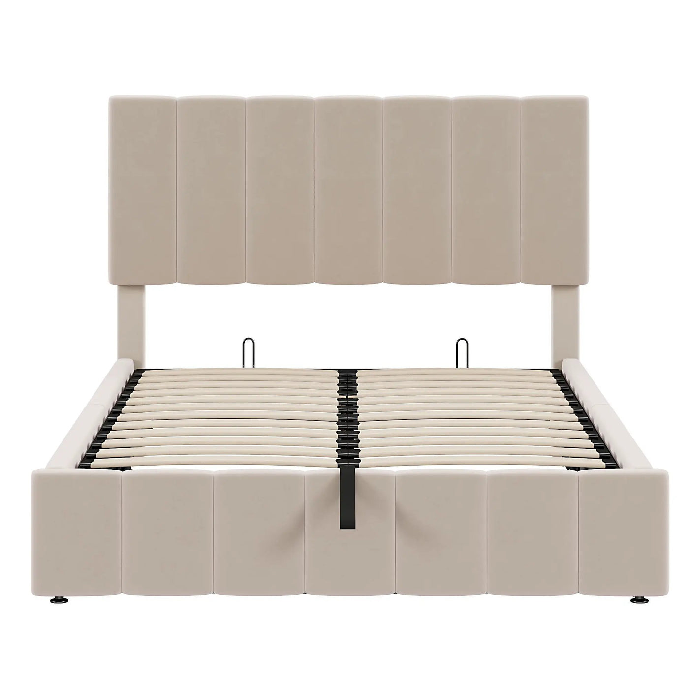 Elegant Upholstered Platform Bed With Hydraulic Storage System by Unique Piece Furniture