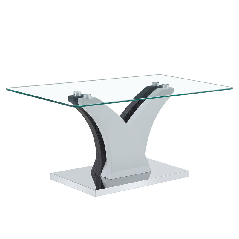 Artistic Rectangular Coffee Table With Tempered Glass Countertop by HouseOfZazla