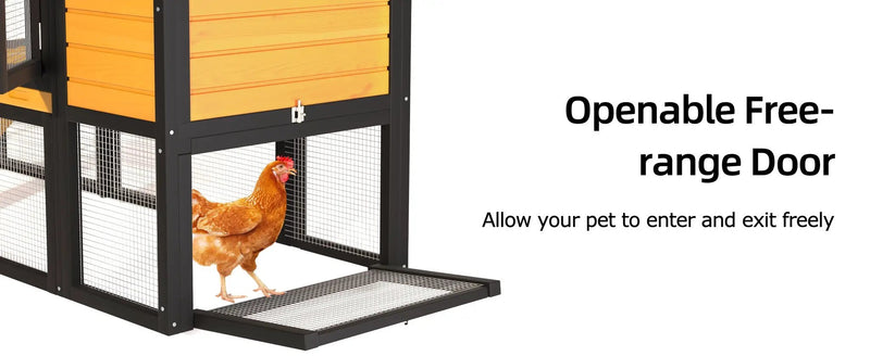 119.5" Outdoor Wooden Chicken Coop with Run by HouseOfZazla