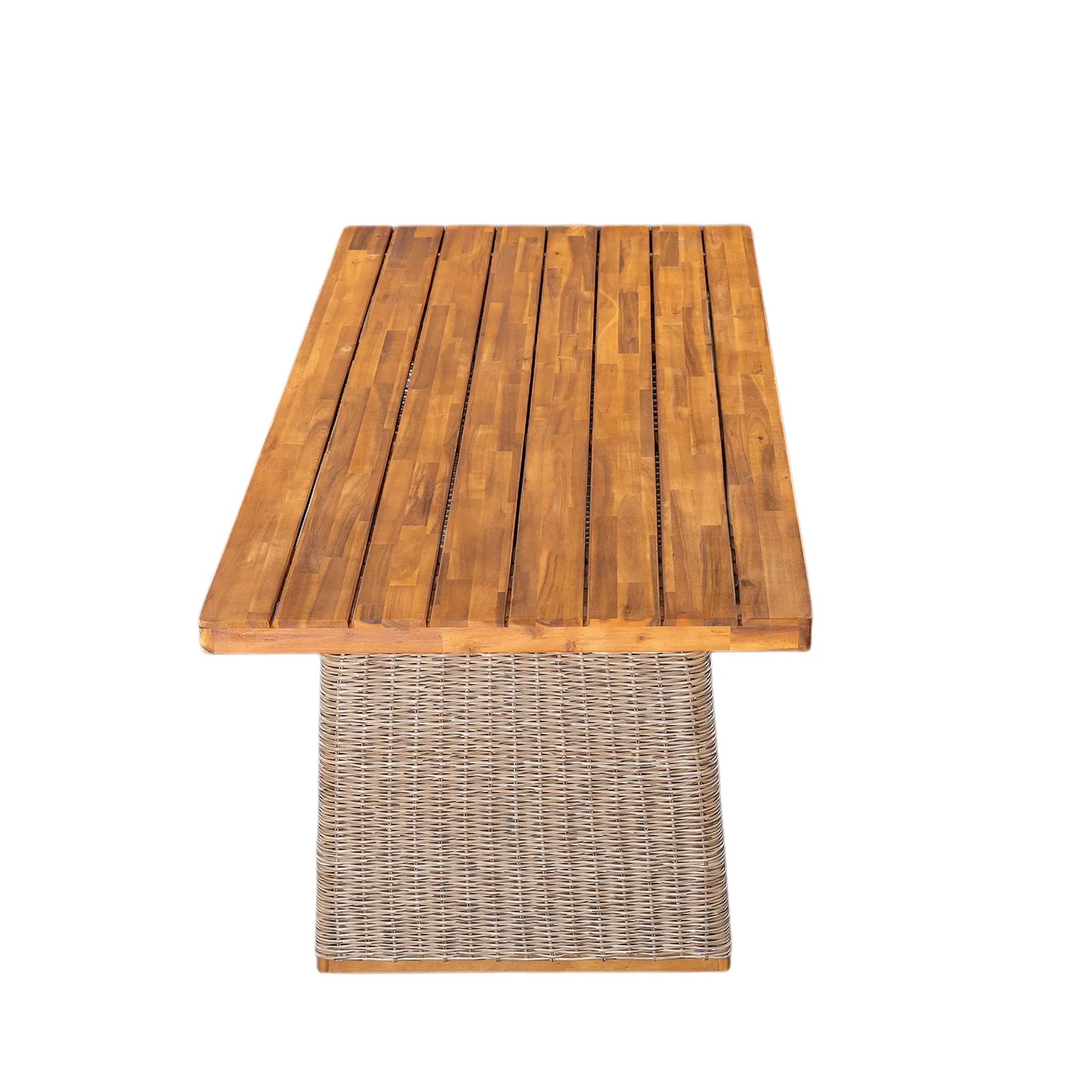 Outdoor Acacia Wood Dining Table, Teak Finish by HouseOfZazla