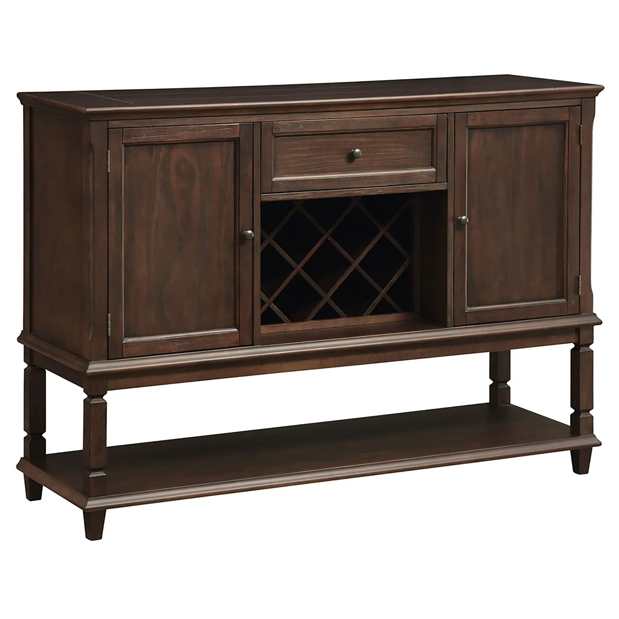 Declan - Traditional Server With Drawer And Wine Rack - Rustic by HouseOfZazla