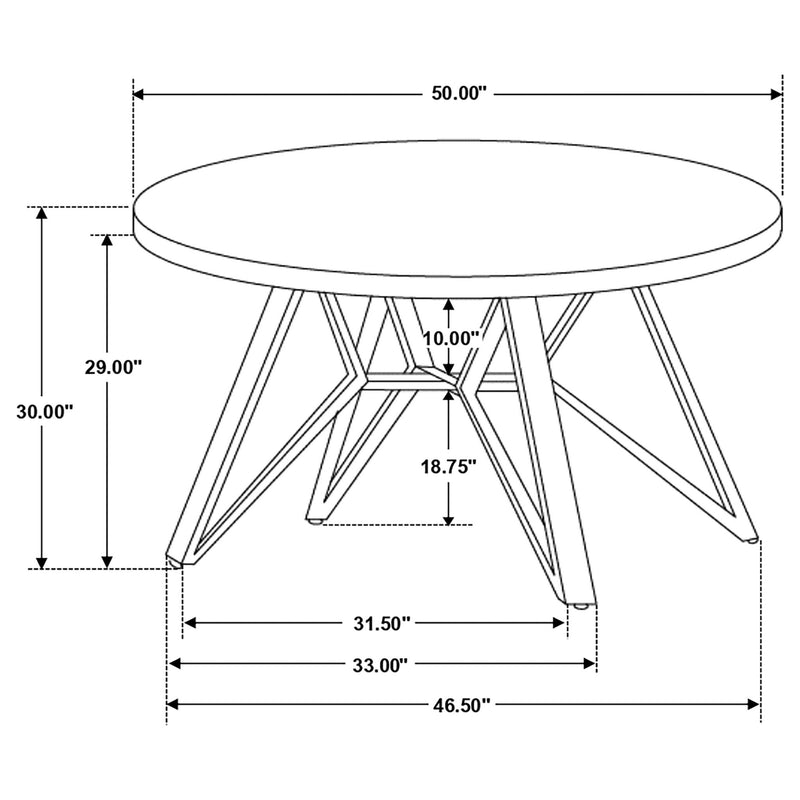 Royceton - Top Dining Table Industrial Round Dining Table - Gray / Black by HouseOfZazla