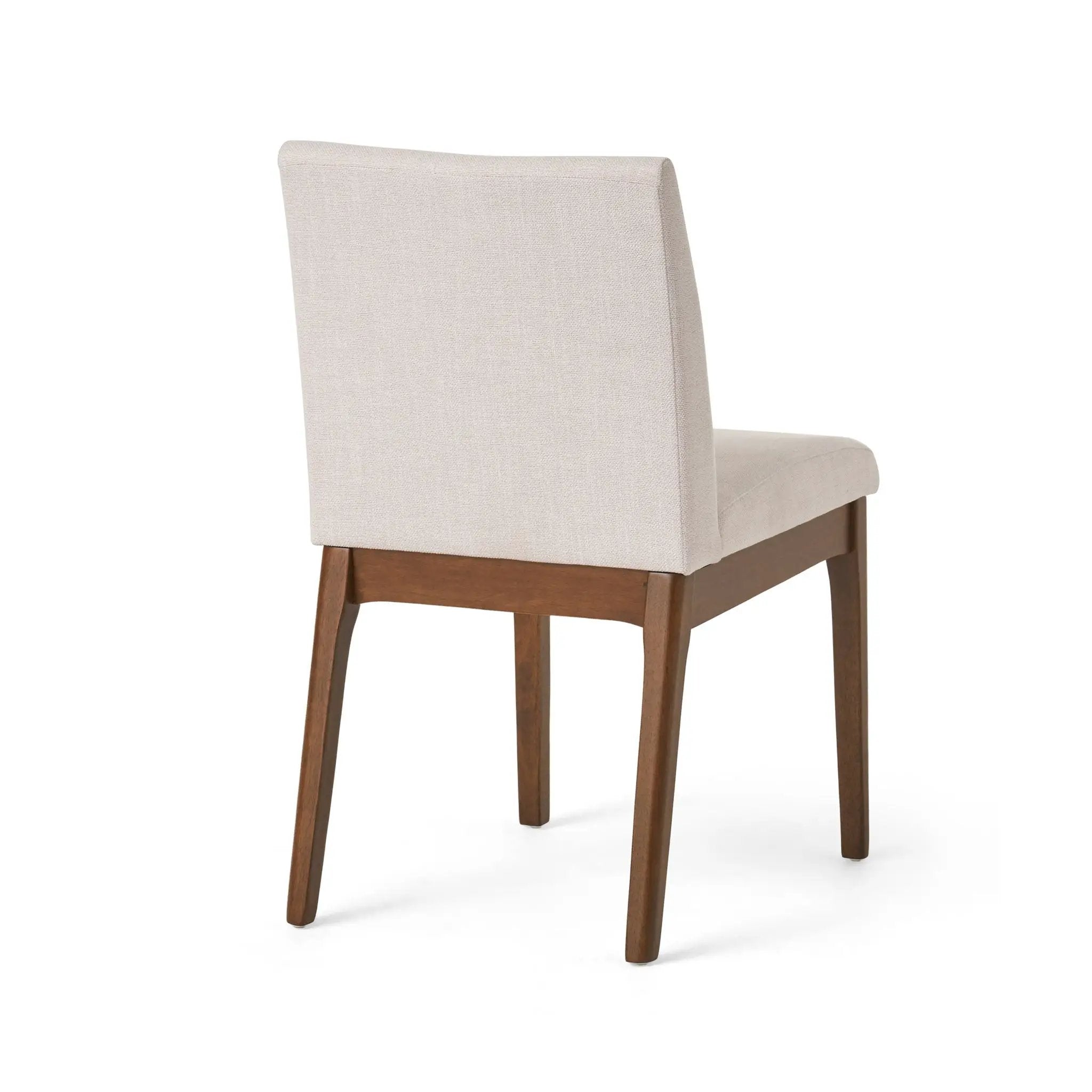 Dining Chairs with Upholstered Seat and Backrest (Set of 2) - Light Beige / Walnut by HouseOfZazla