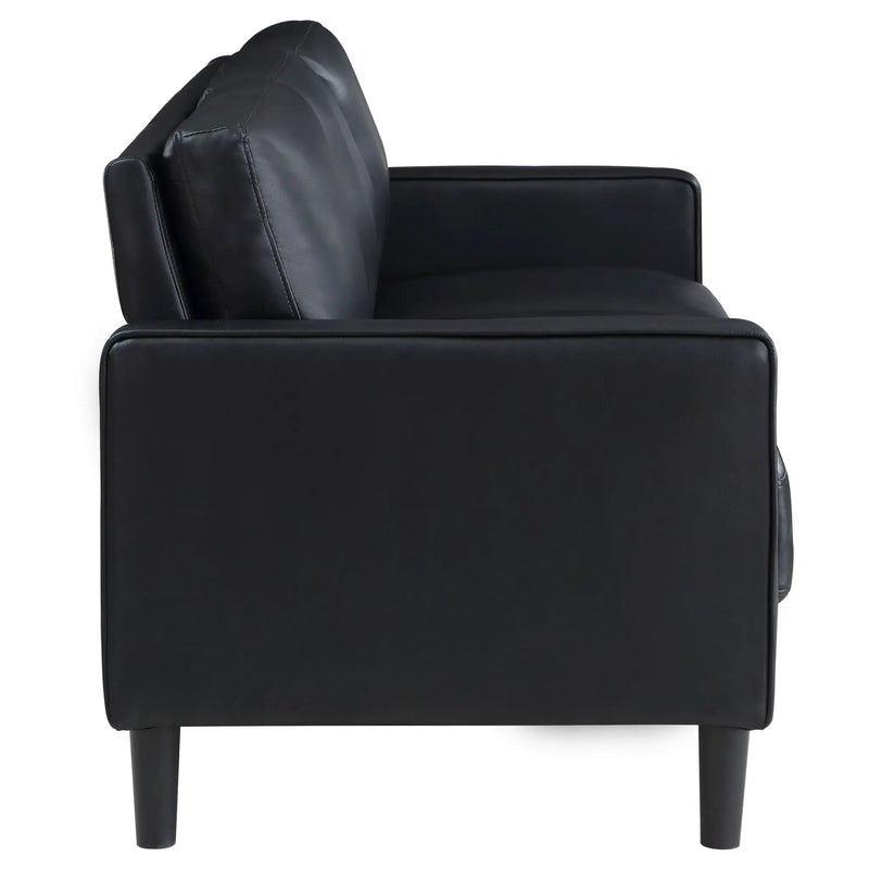 Ruth 3-piece Upholstered Track Arm Sofa Set Black by Unique Piece Furniture
