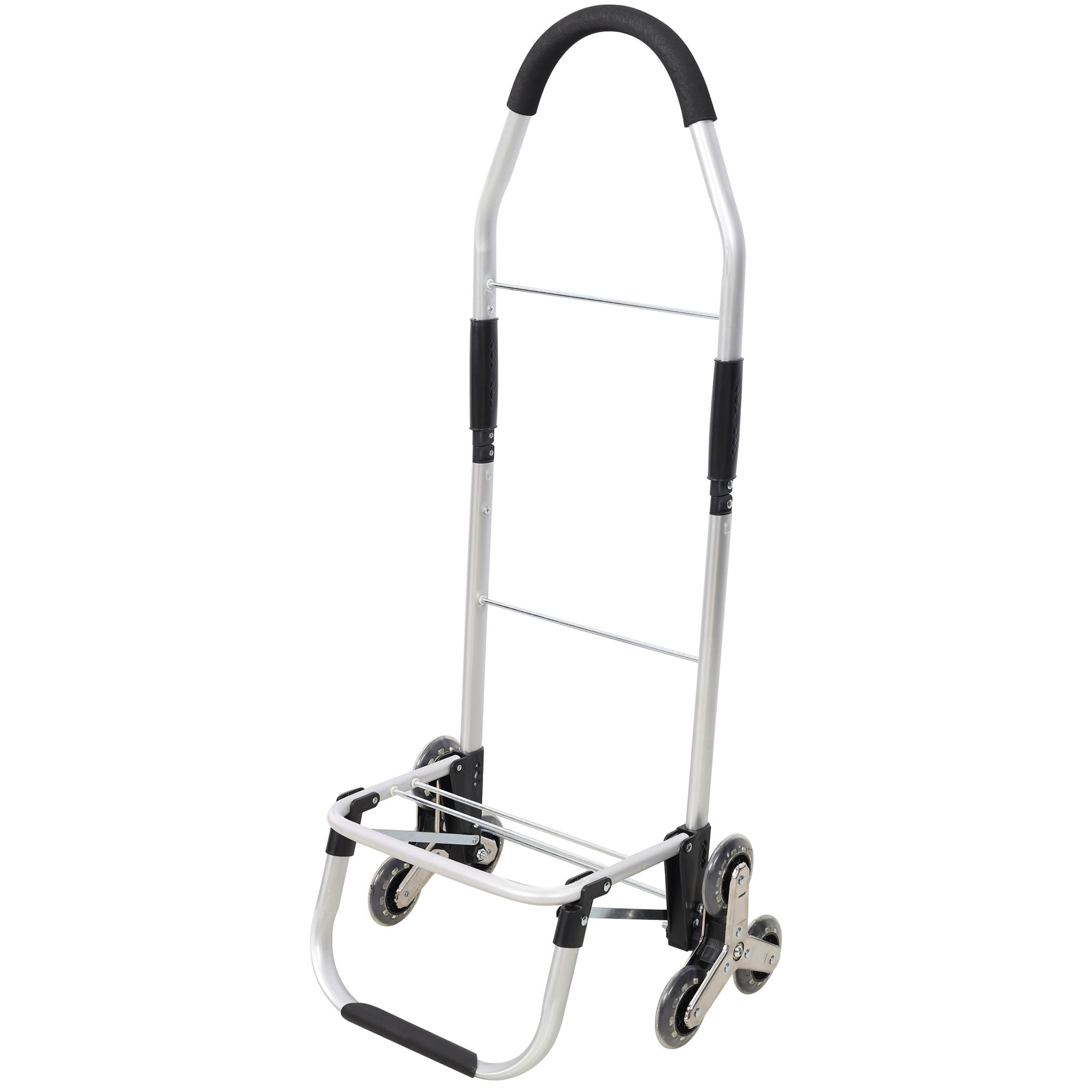 Foldable Shopping Stair Trolley With Triangular Wheels And Removable Waterproof Bag - Black by HouseOfZazla