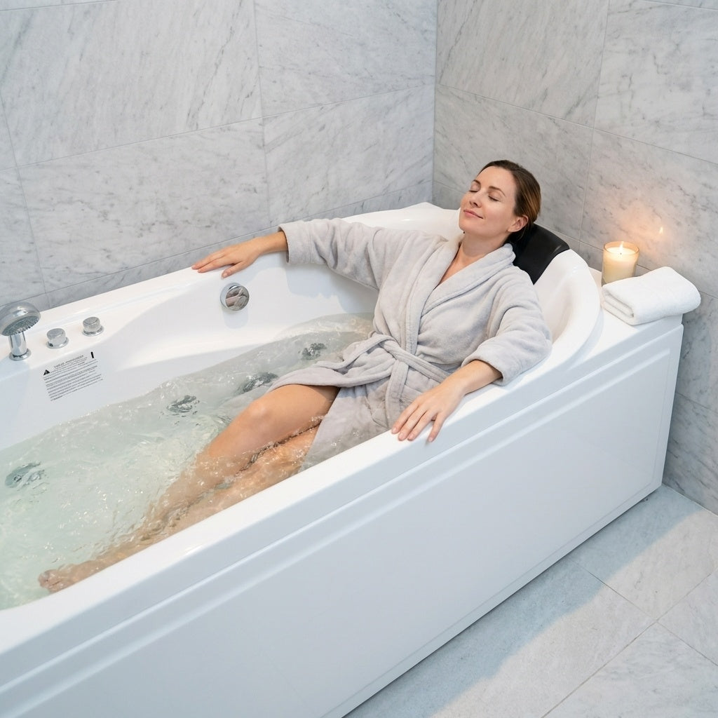 67 in. x 34 in. Acrylic Whirlpool Bathtub with Center Drain by HouseOfZazla