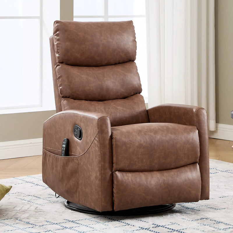 Heat Massage Manual Recliner Chair with Rocker and Swivel by HouseOfZazla