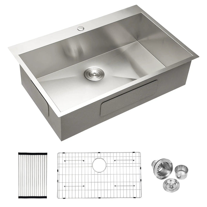 Stainless Steel Drop In Kitchen Sink, Topmount by HouseOfZazla