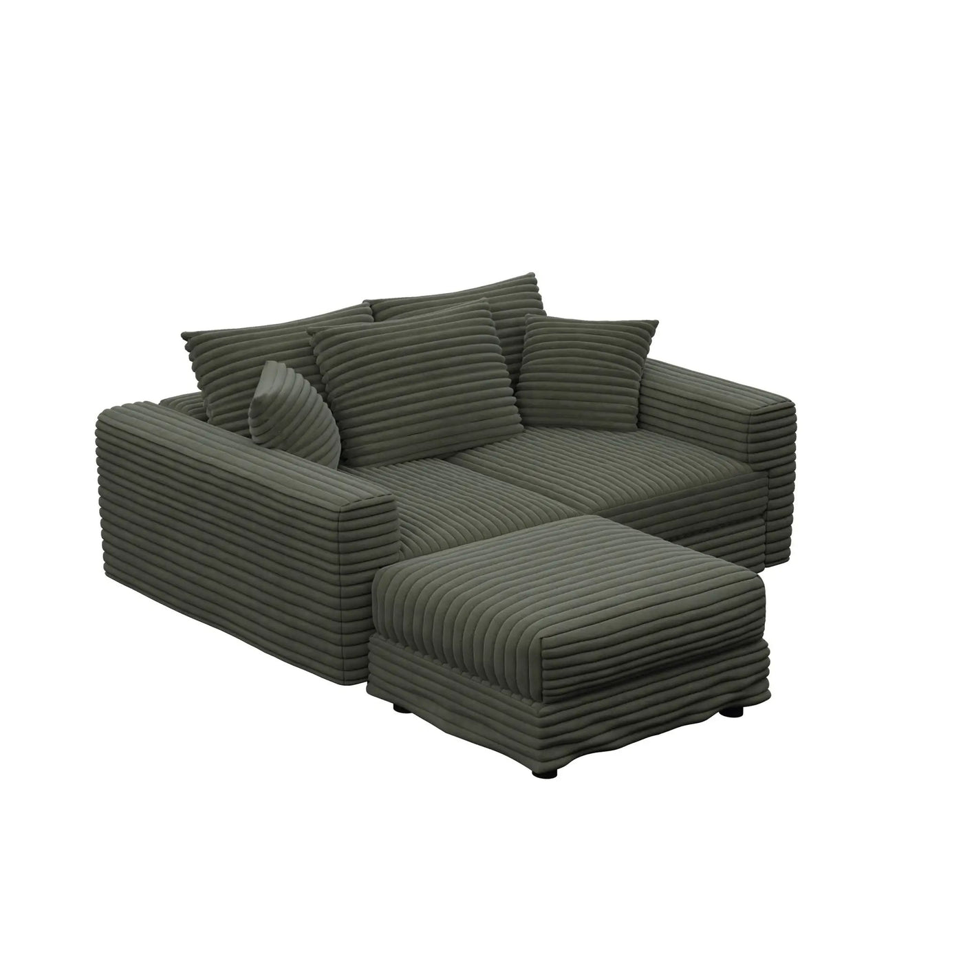 Convertible Deep Seat Sofa With Soft Pillows And Ottomans by HouseOfZazla