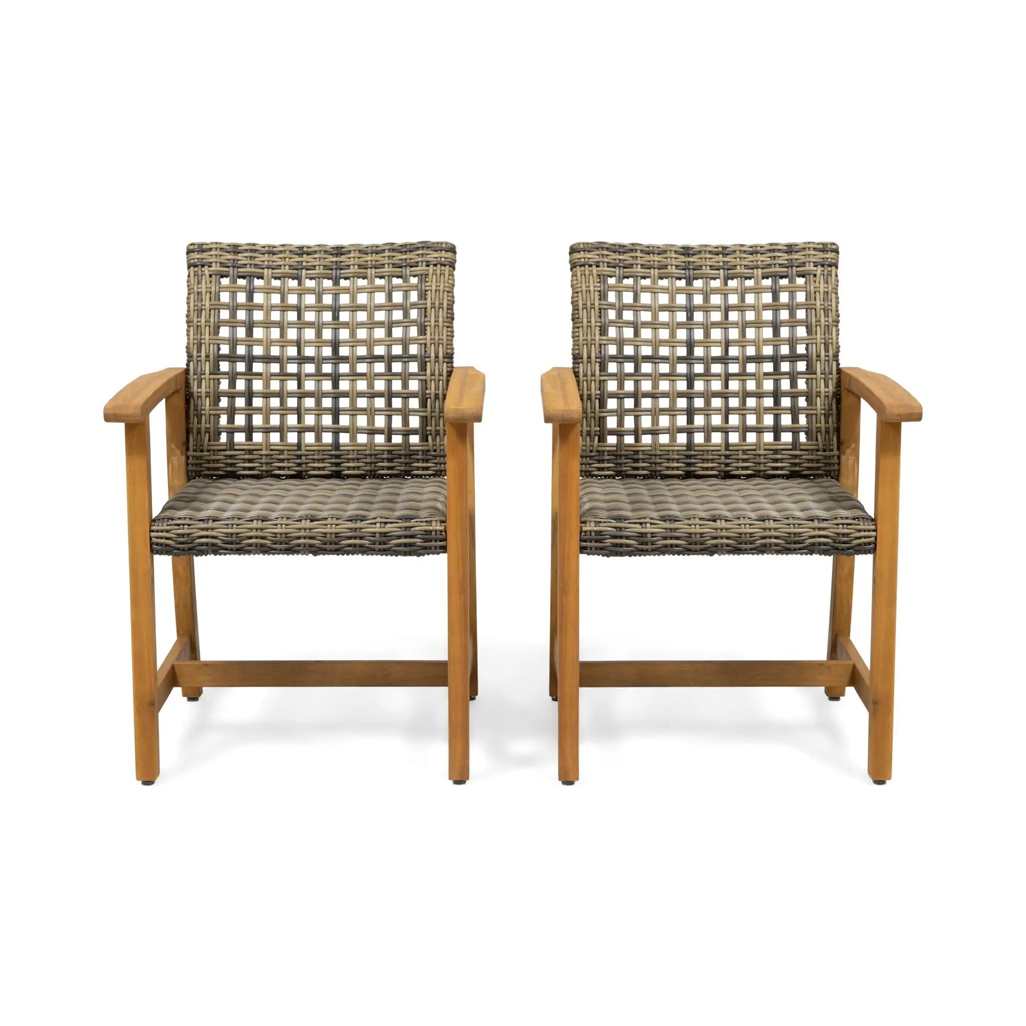 Outdoor Dining Chair Acacia Wood Frame (Set of 2) by HouseOfZazla