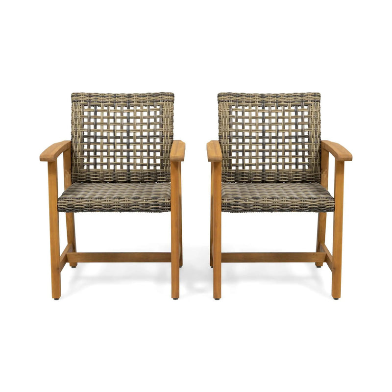 Outdoor Dining Chair Acacia Wood Frame (Set of 2) by HouseOfZazla