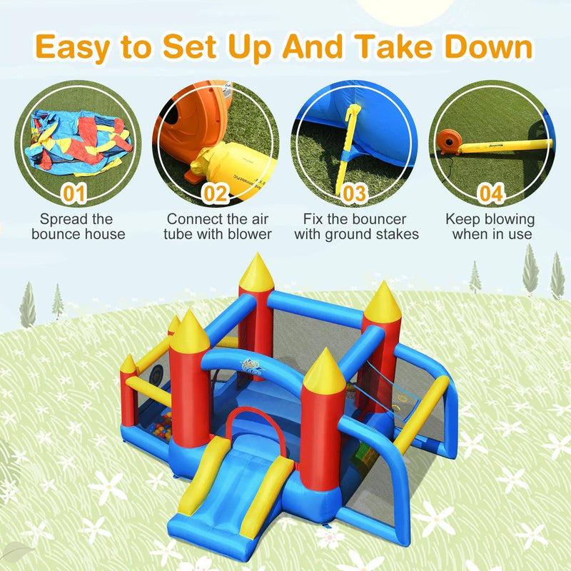 Inflatable Soccer Goal Ball Pit Bounce House Without Blower by DirectDeals