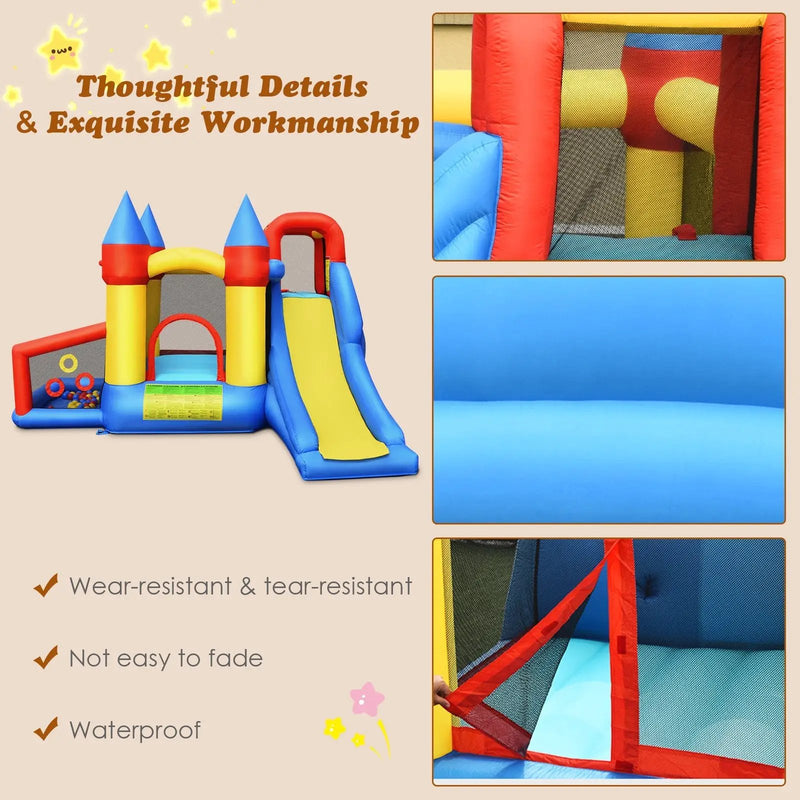 Inflatable Bounce House with Basketball Rim and 780W Blower by DirectDeals