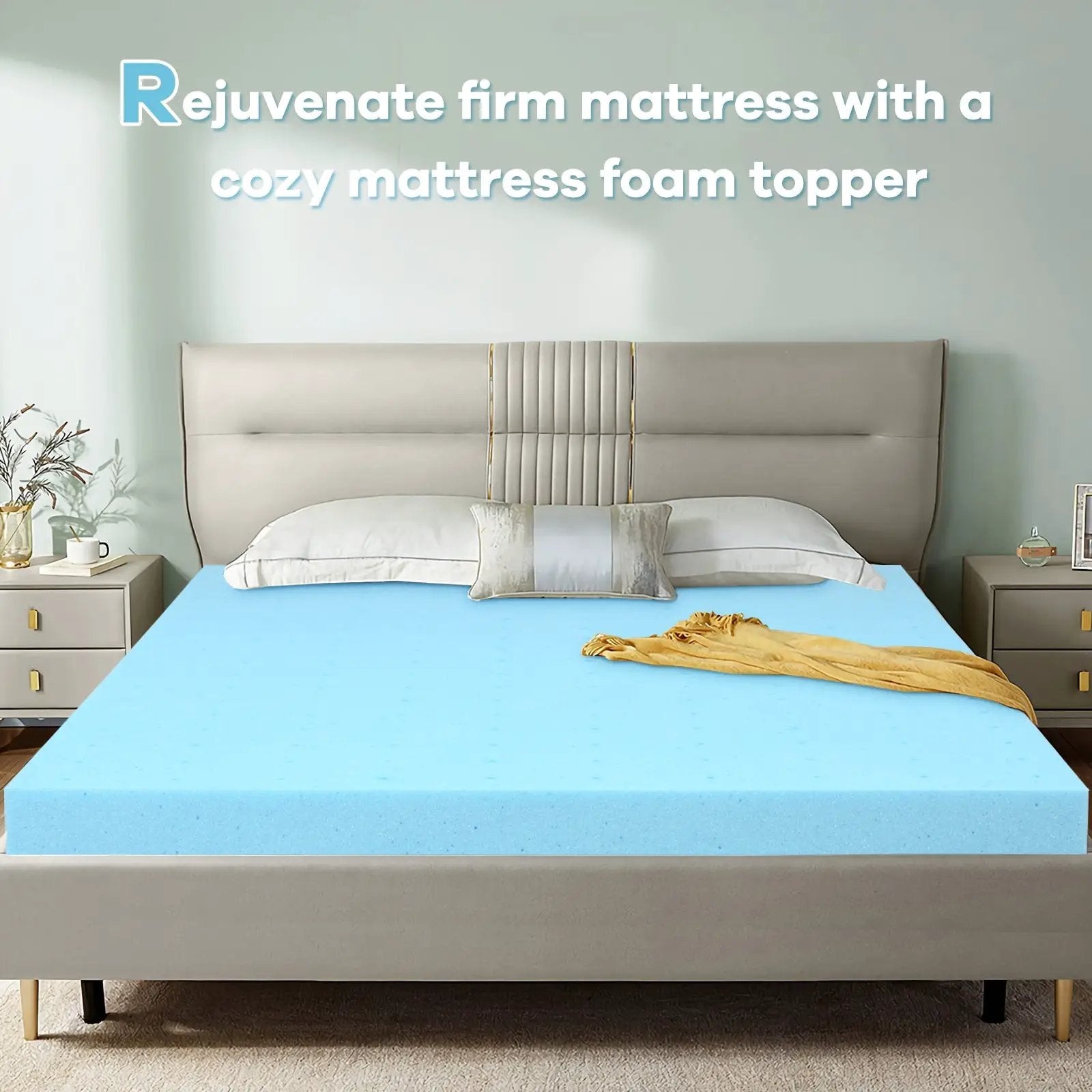 3 Inch Gel-Infused Cooling Bed Topper for All-Night Comfy by DirectDeals