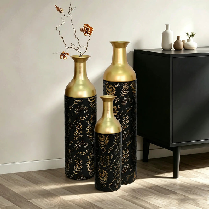 Decorative Metal Vases Set of 3 by HouseOfZazla
