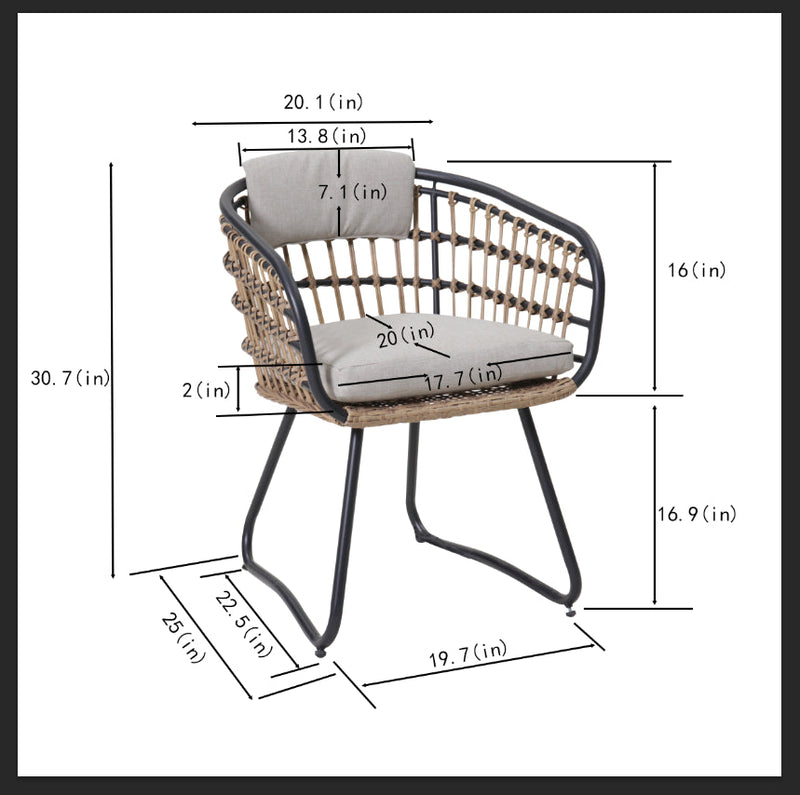 7-Piece Outdoor Wicker Dining Set with Wood-Plastic Composite Board Table by HouseOfZazla