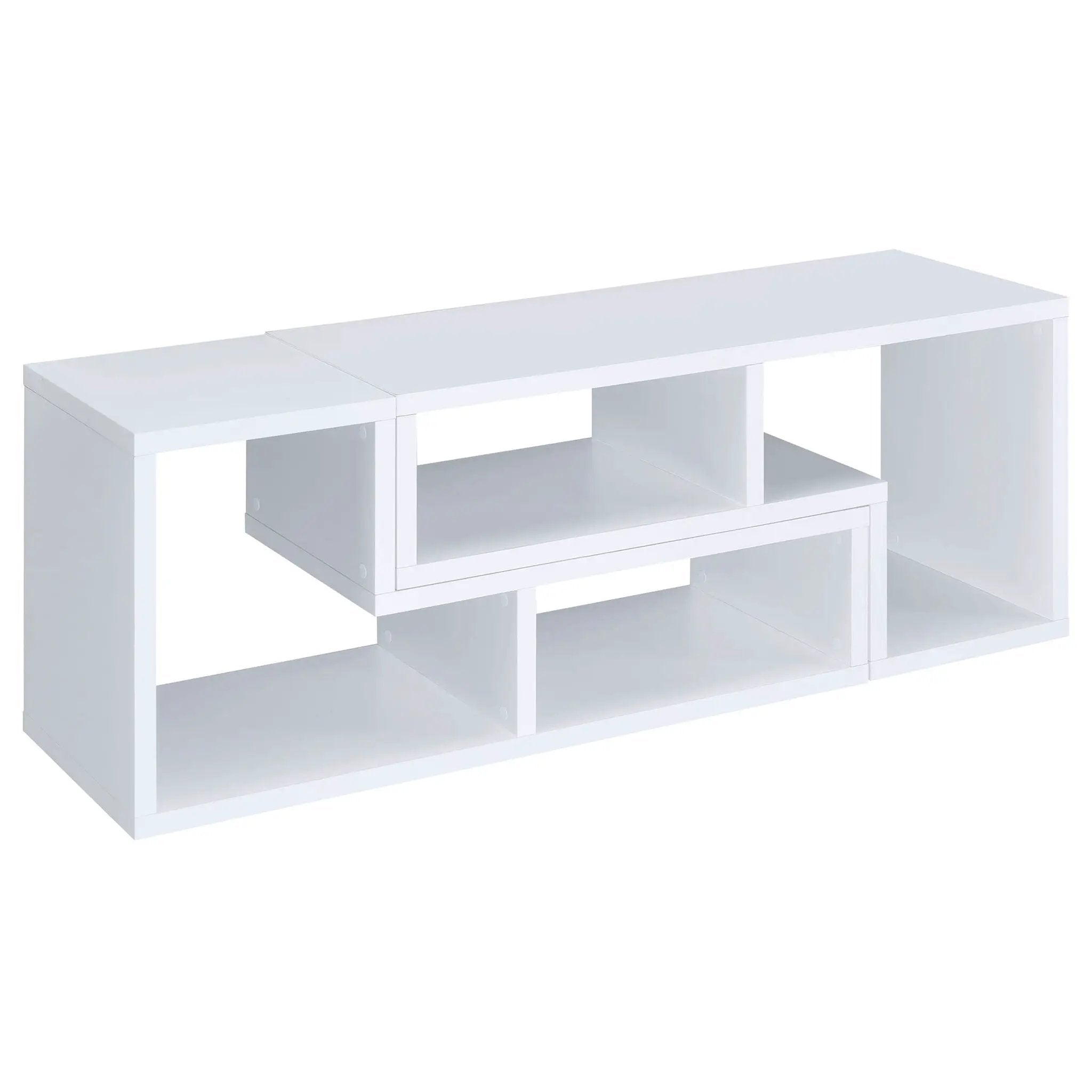 Convertable L-Shaped Bookcase With Open Shelves - White by HouseOfZazla