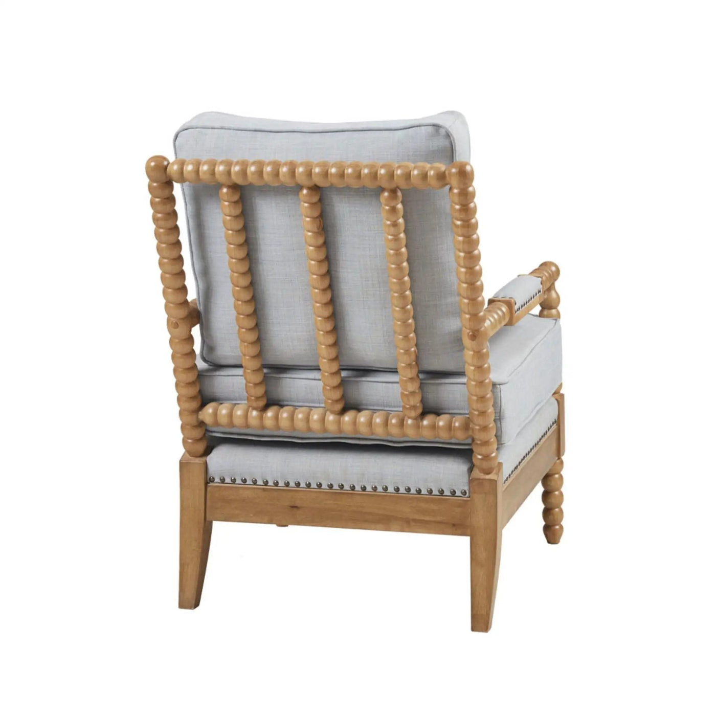 Arm Chair With Open Back Spindle Design, Padded Armrests by HouseOfZazla