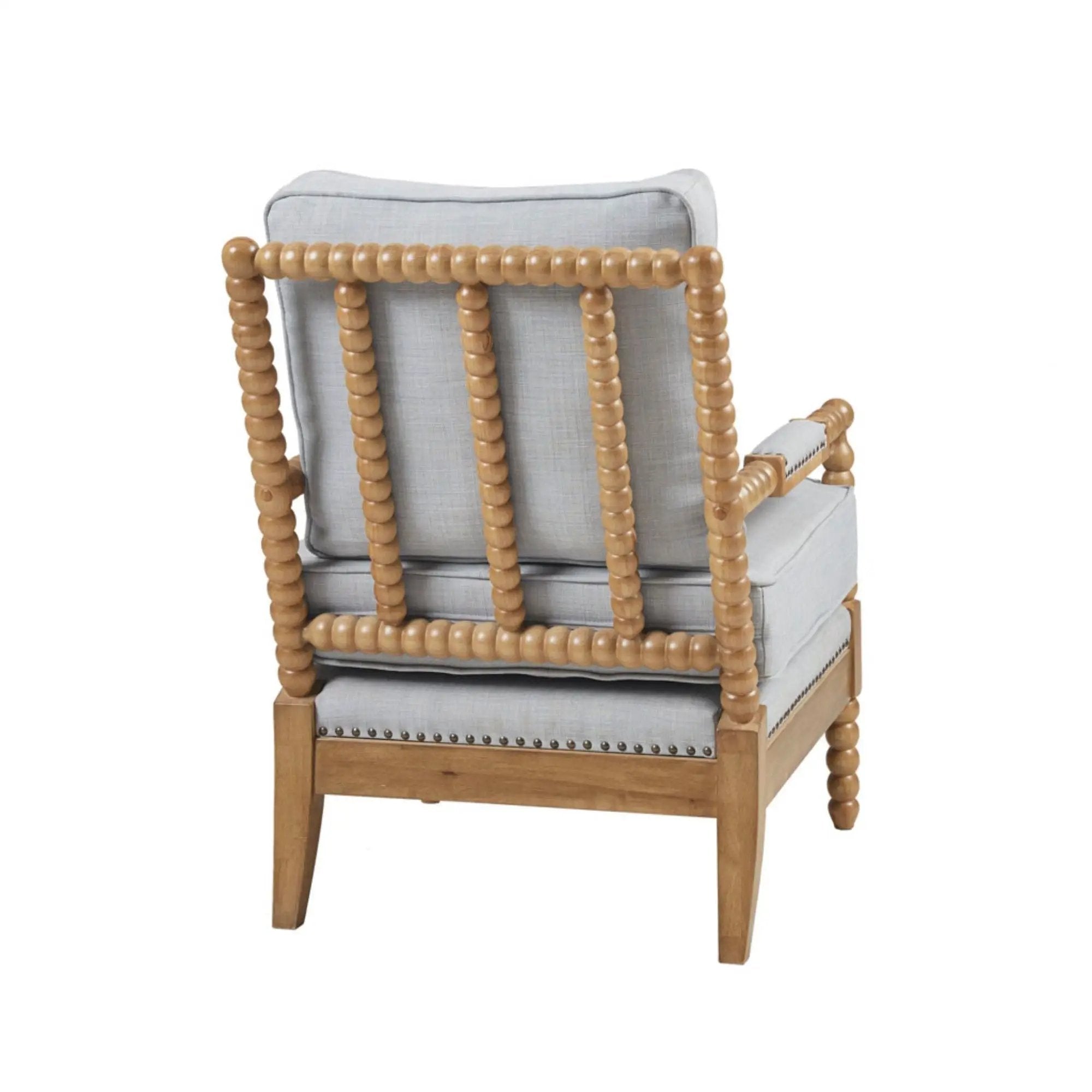 Arm Chair With Open Back Spindle Design, Padded Armrests by HouseOfZazla