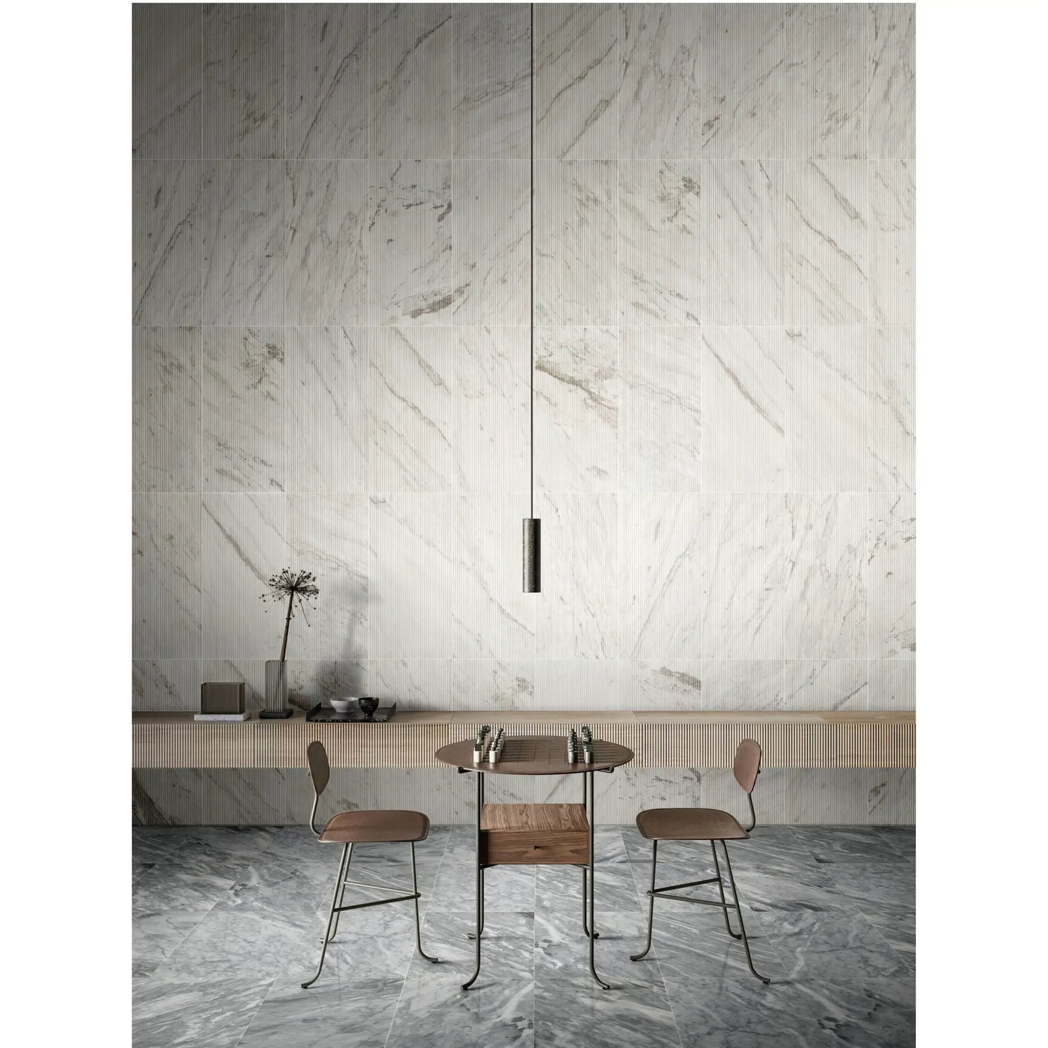 Snow Mountain Ol Textured Marble Tiles For Wall Decoration - White / Natural by HouseOfZazla