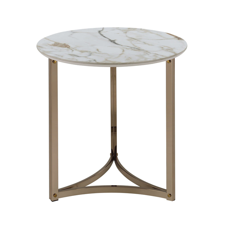 Aziz Sintered Stone Top Round Coffee Table by HouseOfZazla