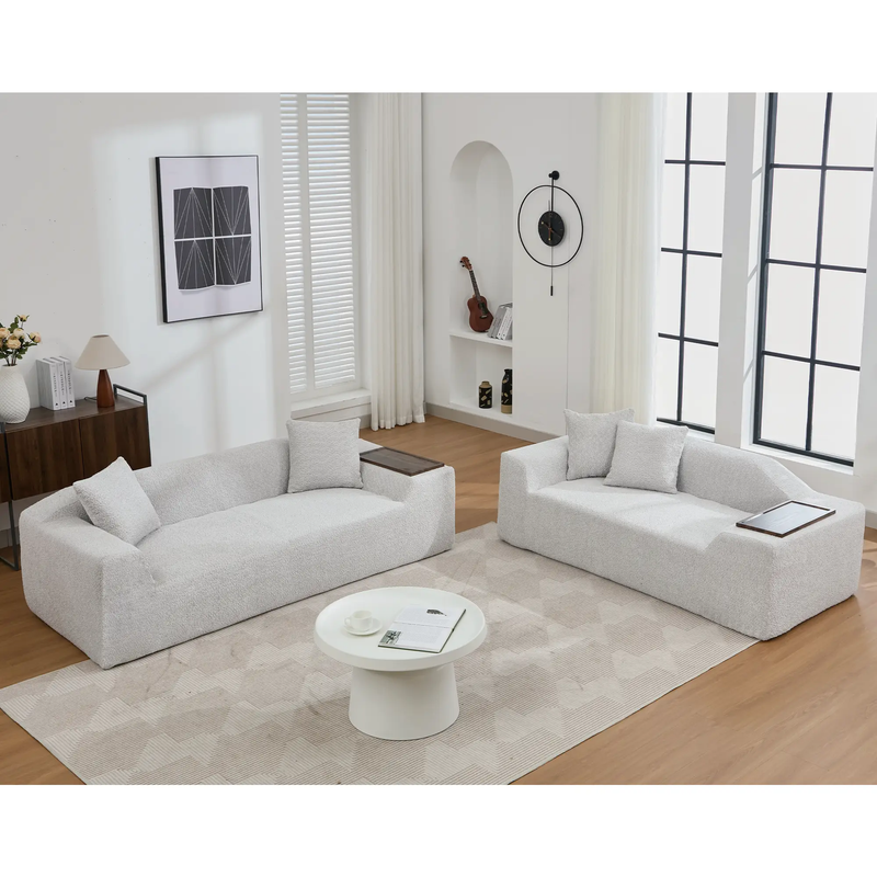 2 Piece Boucle Cloud Sofa Set by HouseOfZazla