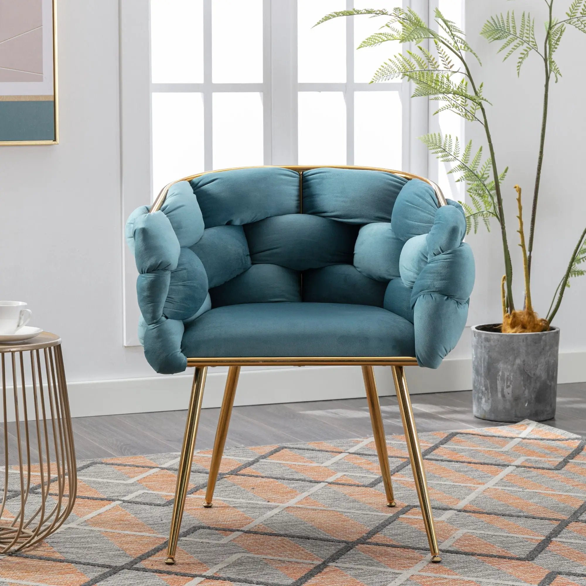 Luxury Modern Simple Leisure Single Sofa Chair Bedroom Lazy Person Household Dresser Stool Manicure Table Back Chair by Unique Piece Furniture