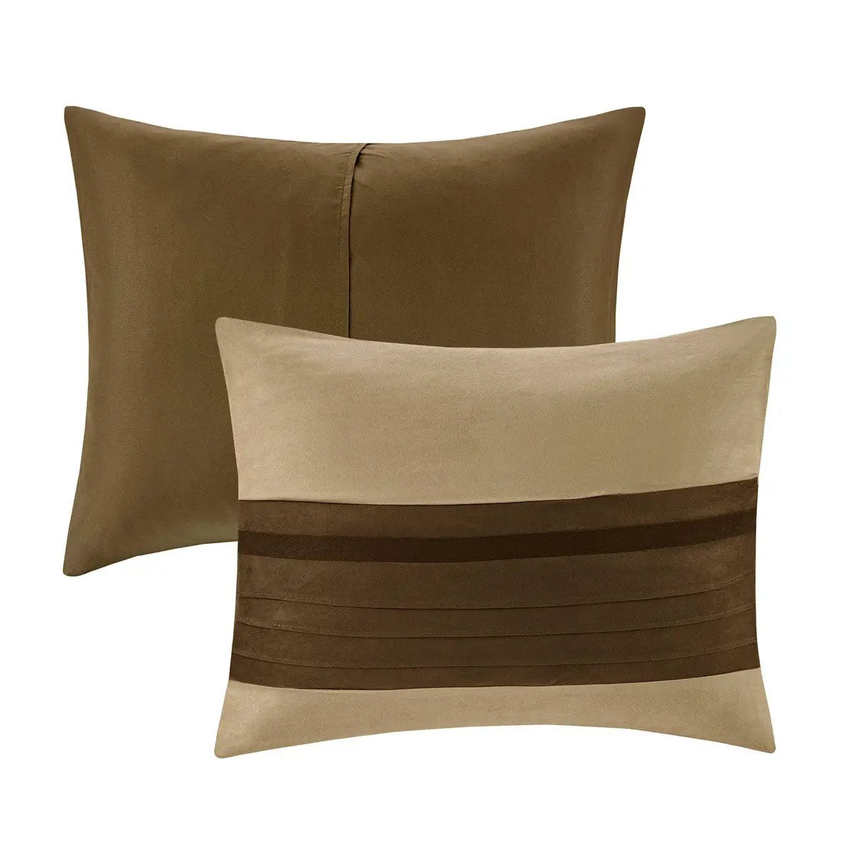 7 PC Faux Suede Comforter Set Natural King by HouseOfZazla