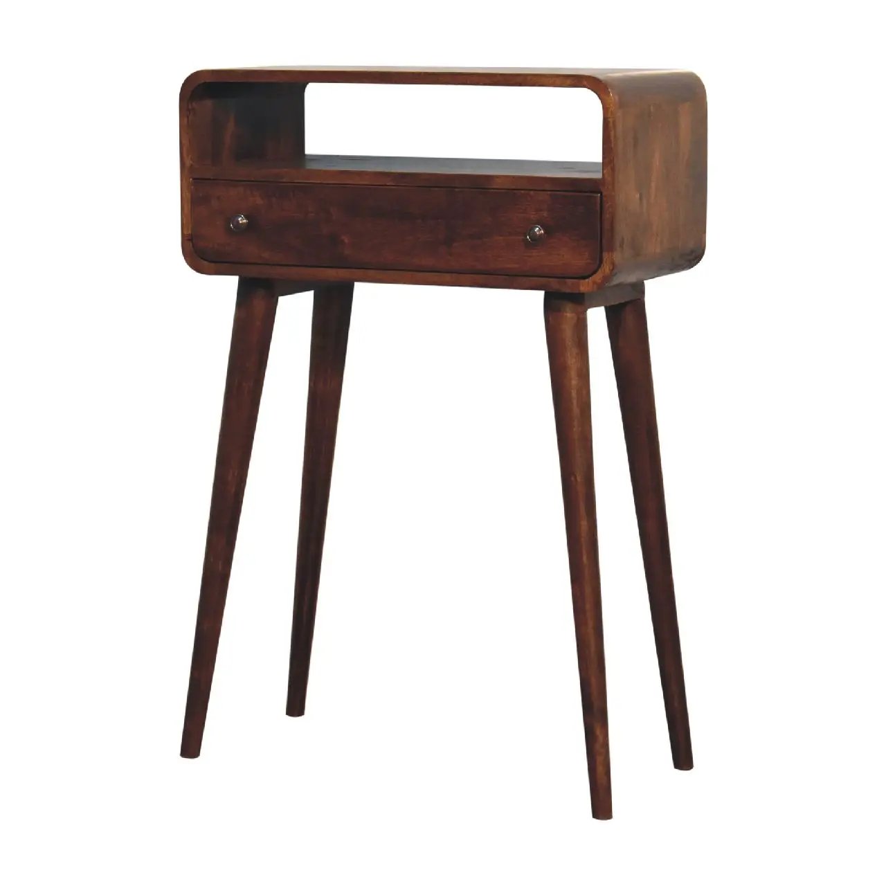 Curved Chestnut Console Table by Unique Piece Furniture