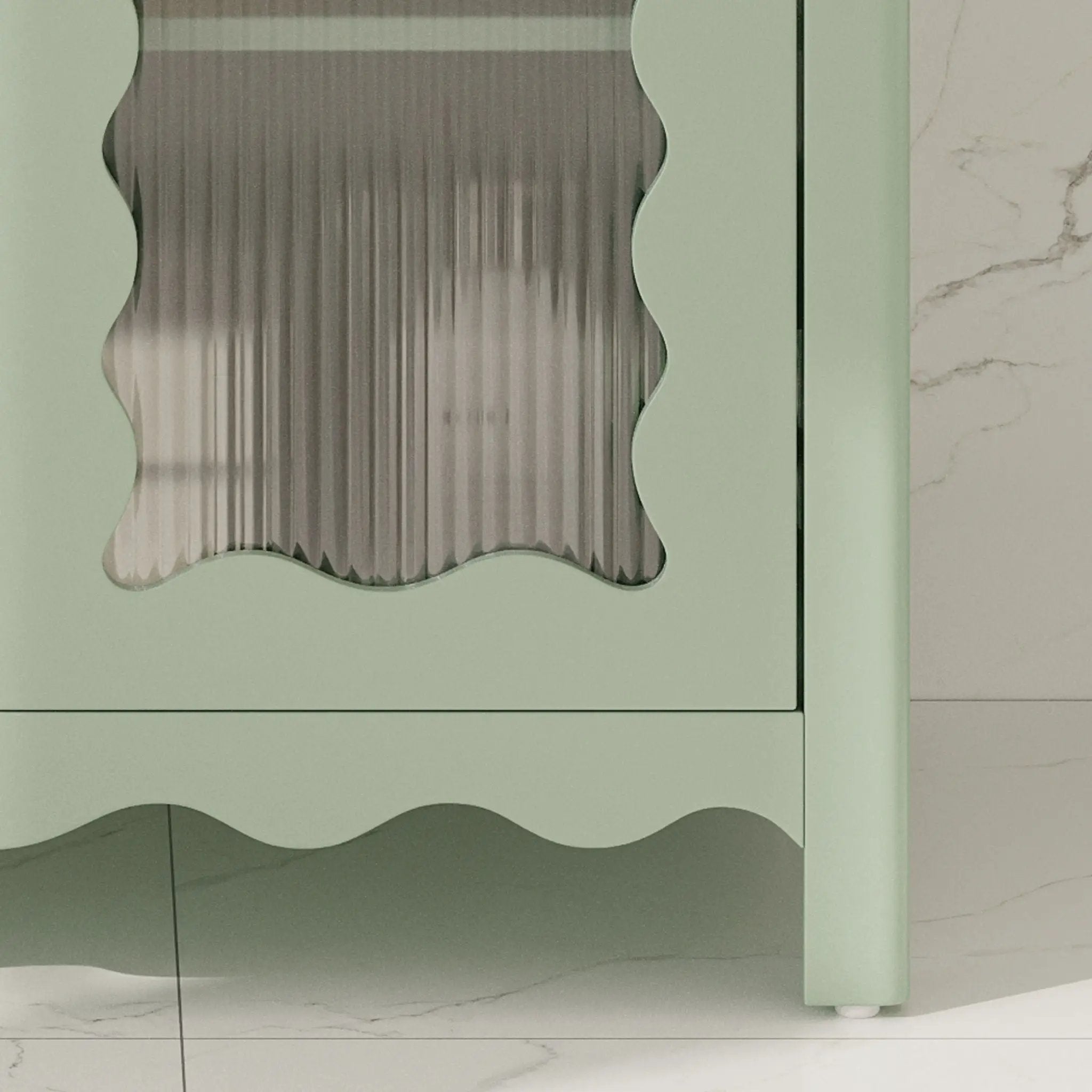 Modern Bathroom Vanity With Tempered Glass Doors