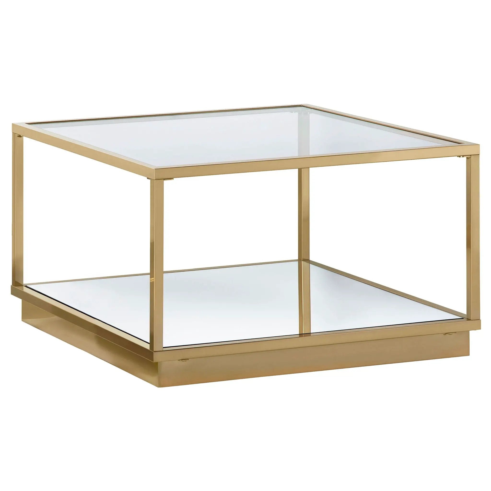 Renee 2-piece Square Coffee Table Set Rose Brass by Unique Piece Furniture