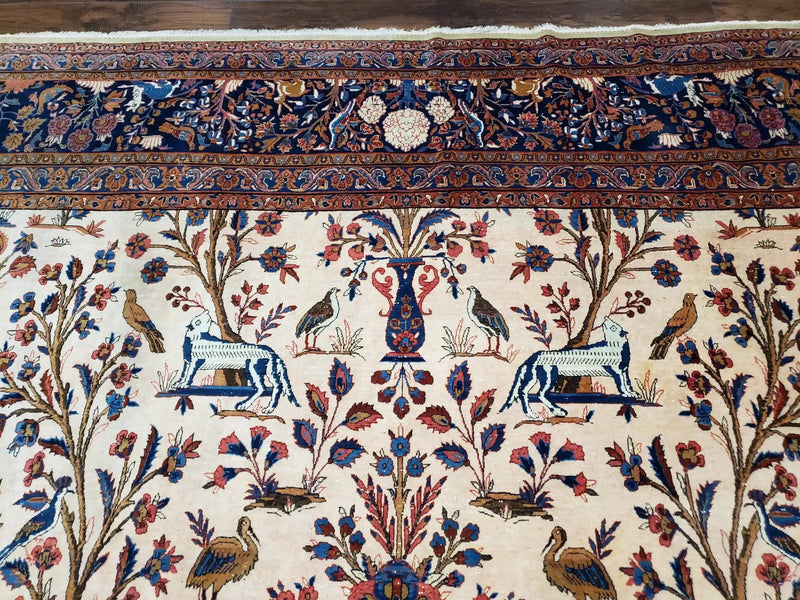 Antique Persian Kashan Tree of Life Rug 10x13 by Jewel Rugs