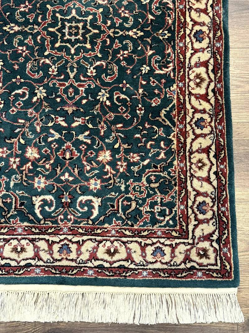 Dark Green Indo Persian Rug 2.5 x 4, Hand Knotted Wool Small Oriental Carpet by Jewel Rugs