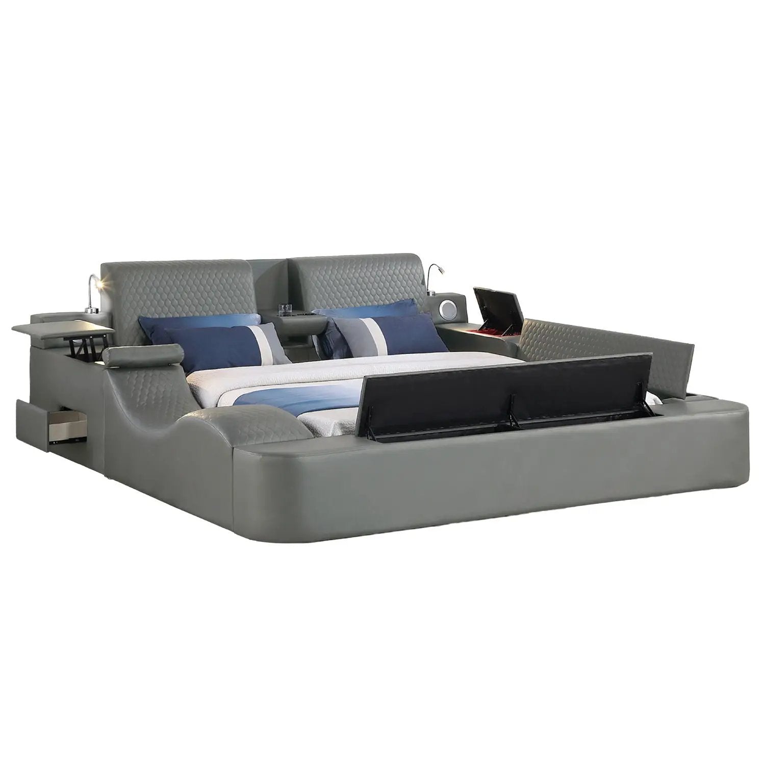Zoya - Smart Multifunctional Bed, Built In Bluetooth Speakers, USB Charging by HouseOfZazla