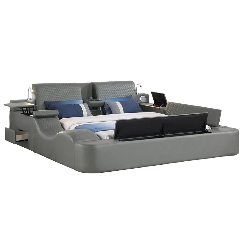 Zoya - Smart Multifunctional Bed, Built In Bluetooth Speakers, USB Charging by HouseOfZazla