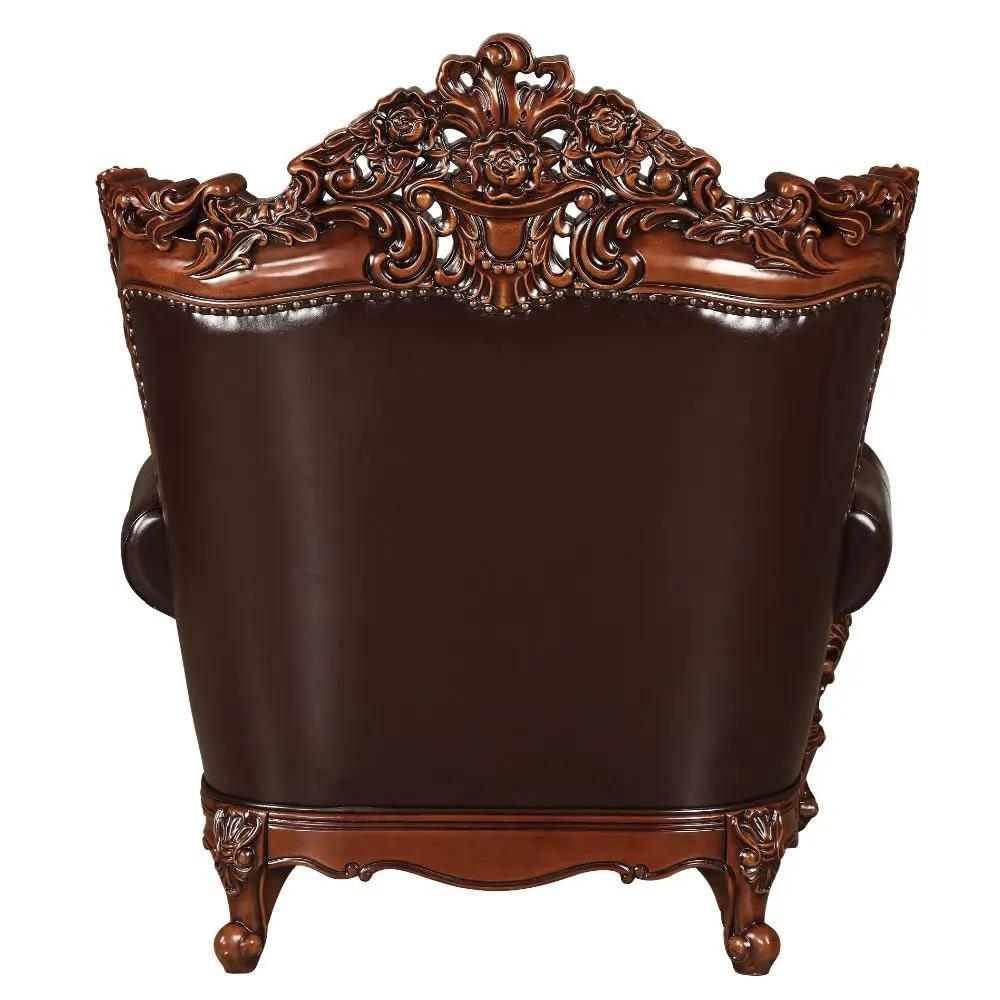 Forsythia - Chair - Espresso Top Grain Leather Match & Walnut by Unique Piece Furniture