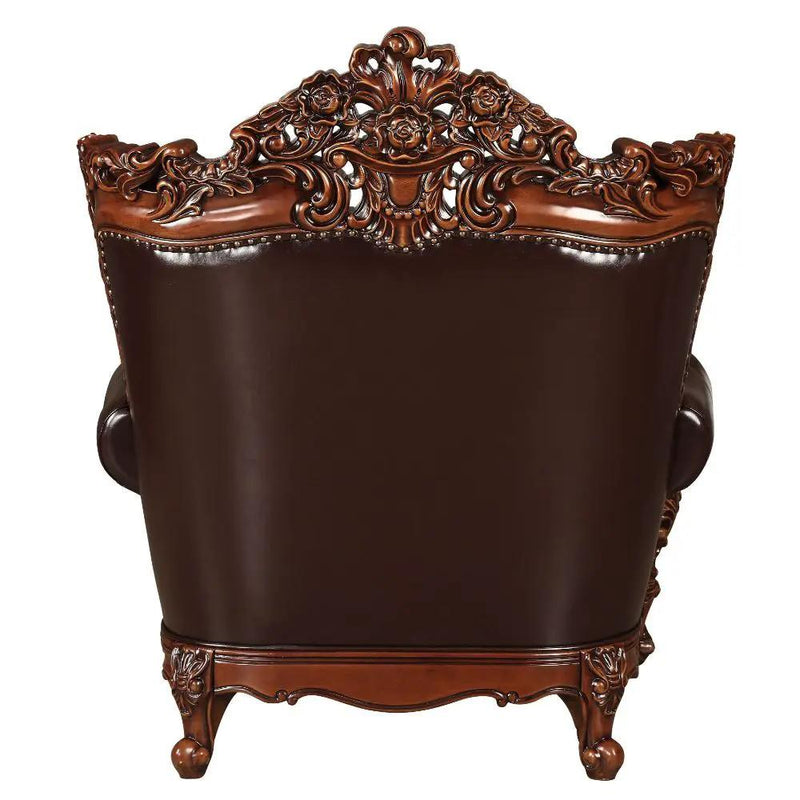 Forsythia - Chair - Espresso Top Grain Leather Match & Walnut by Unique Piece Furniture