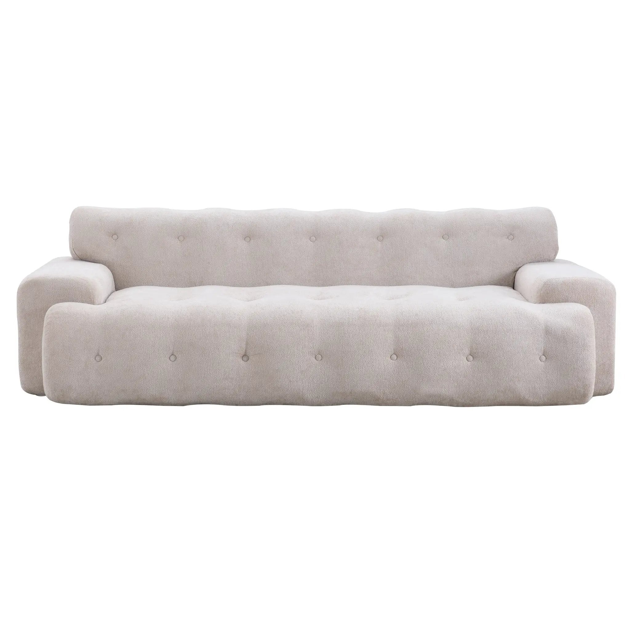 88 in. Cloud 3 Seater Chenille Sofa with Button Tufted Upholstered Couch by HouseOfZazla