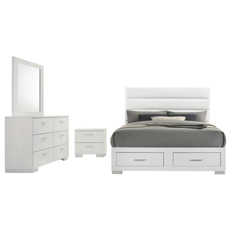 Felicity 4-piece Eastern King Platform Bedroom Set White by Unique Piece Furniture