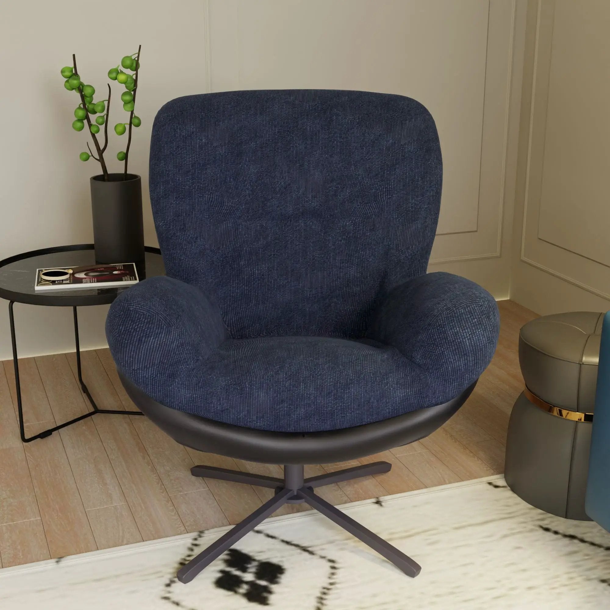 360° Swivel Office Chair, No Wheels by HouseOfZazla