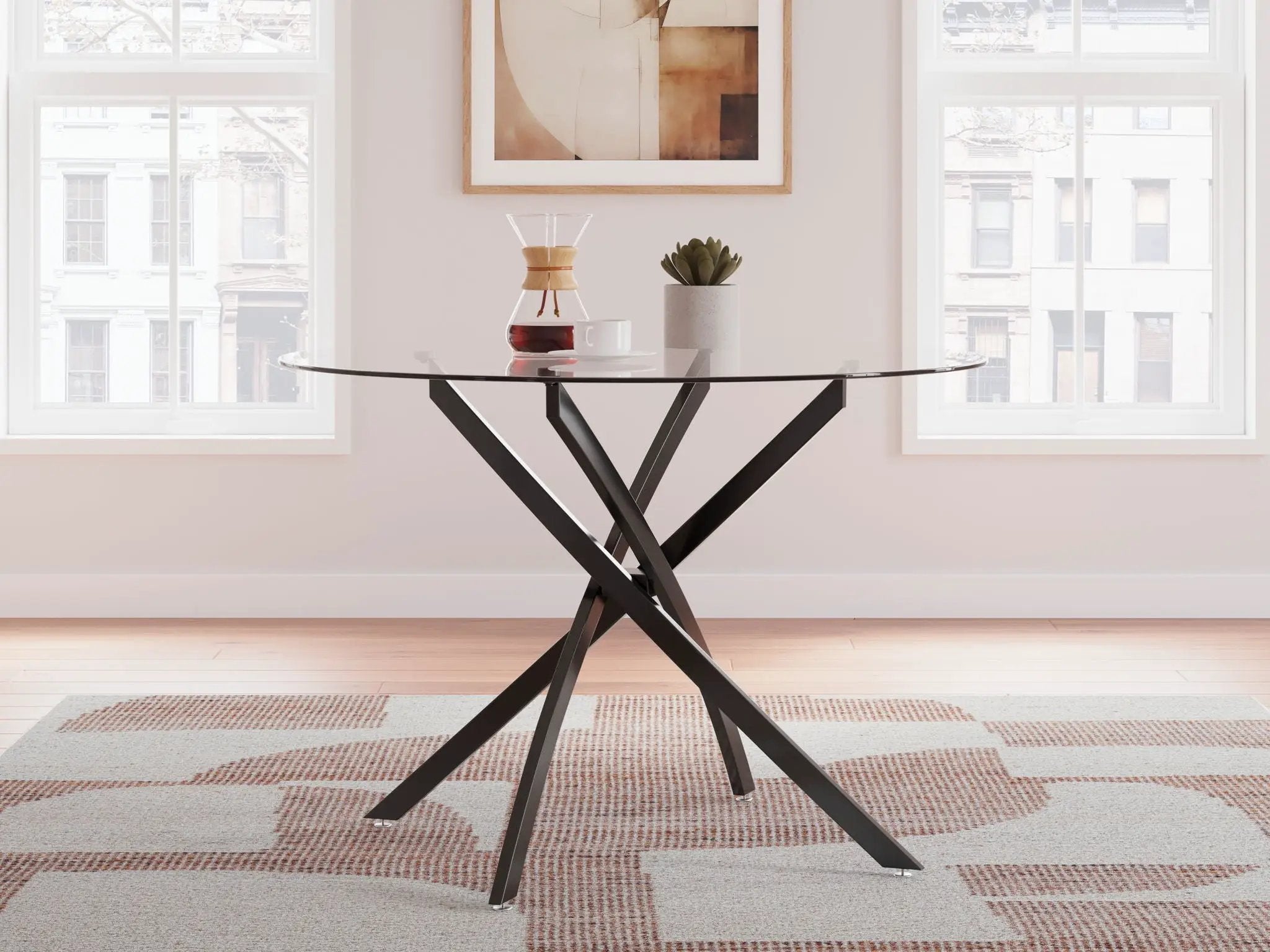 Pharwynn - 5 Pc. - Dining Room Table, 4 Side Chair - Black by Unique Piece Furniture