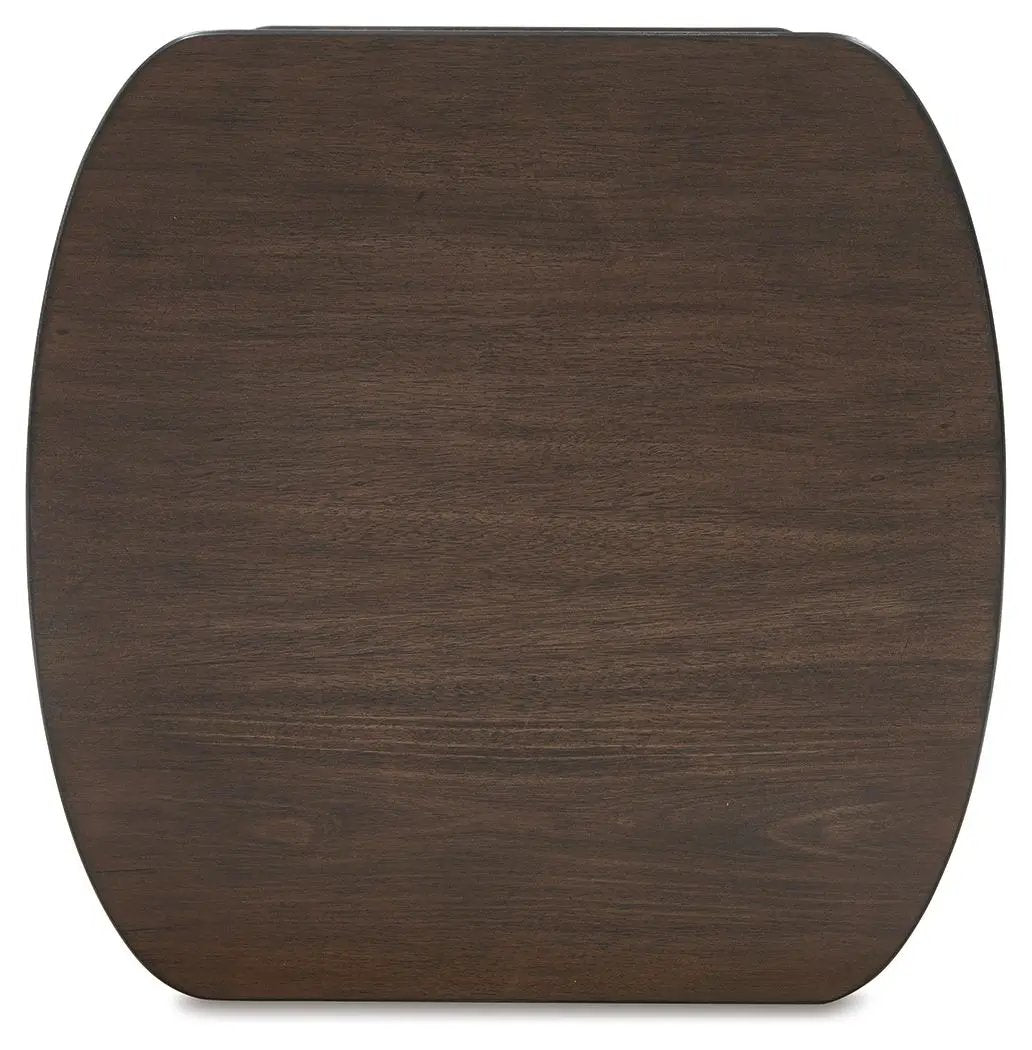 Korestone - Square End Table - Dark Brown by Unique Piece Furniture
