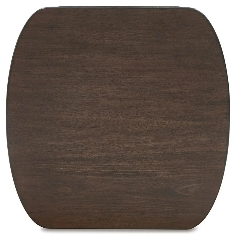 Korestone - Square End Table - Dark Brown by Unique Piece Furniture