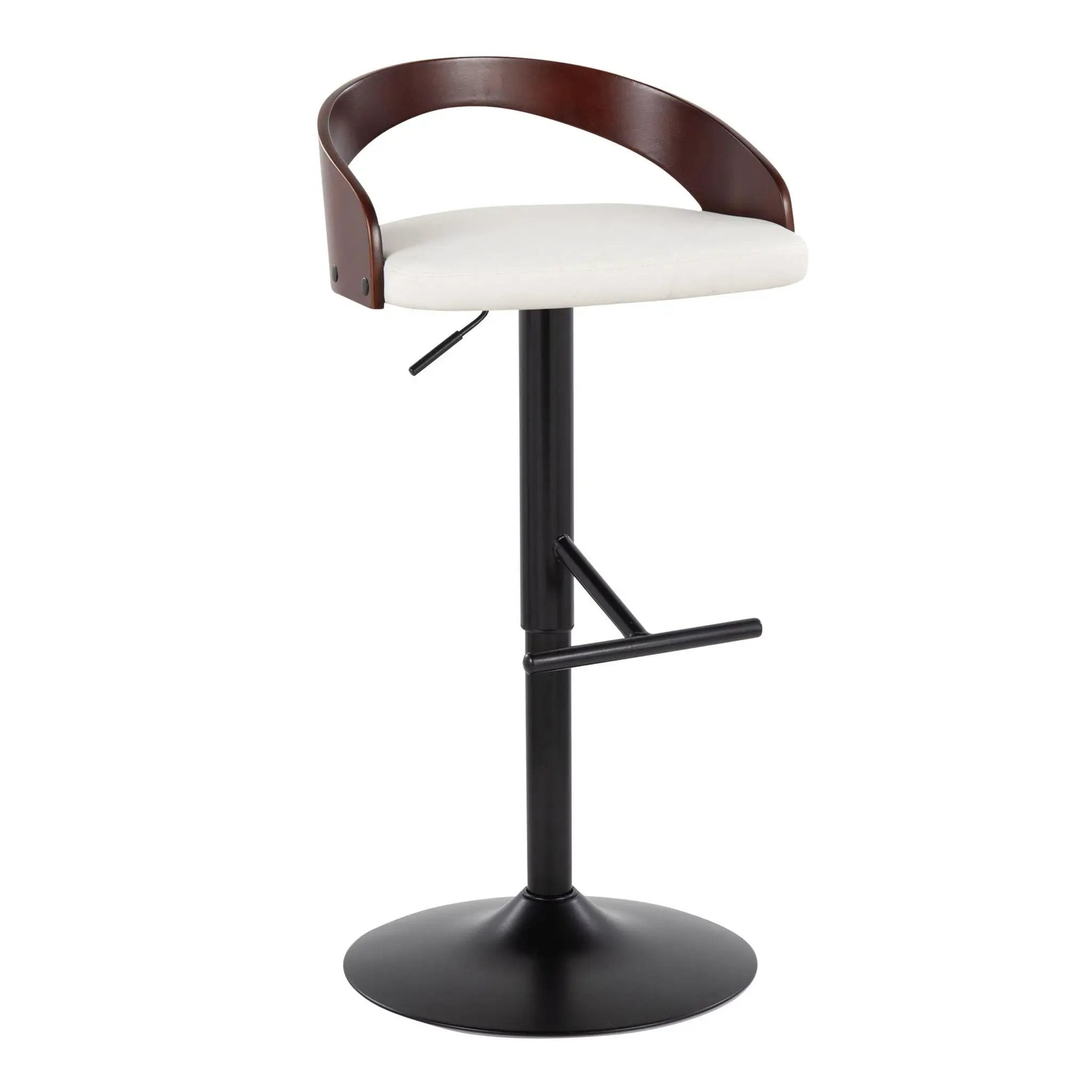 Grotto - Contemporary Adjustable Barstool With Swivel & Straight T Footrest (Set of 2) by Unique Piece Furniture
