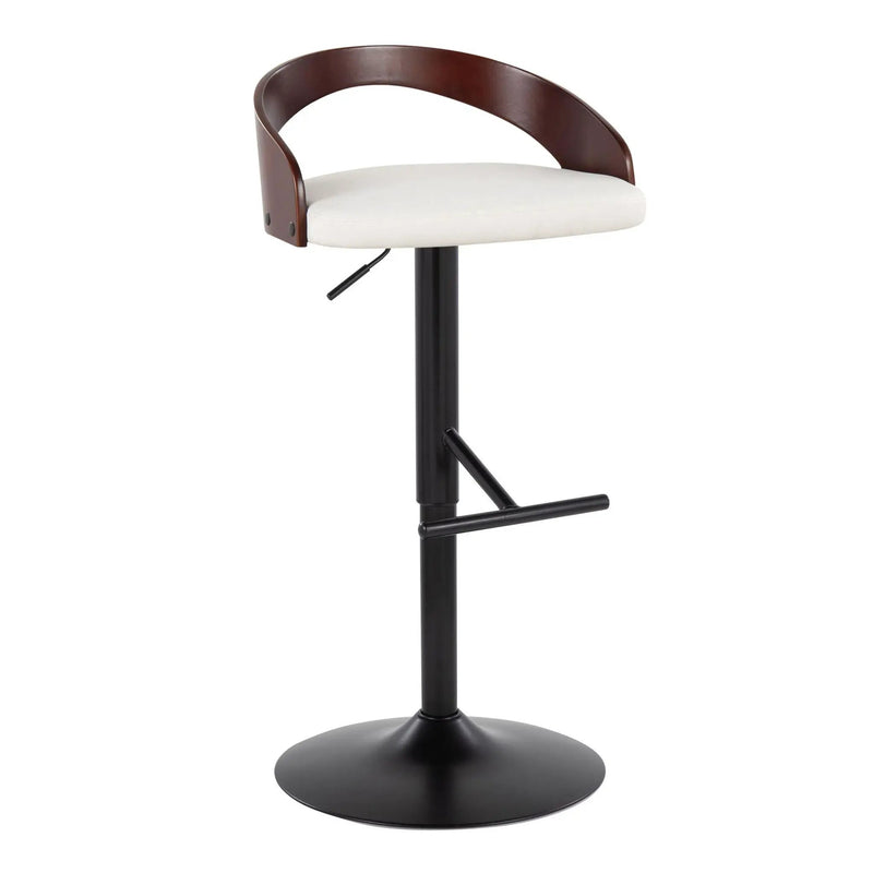 Grotto - Contemporary Adjustable Barstool With Swivel & Straight T Footrest (Set of 2) by Unique Piece Furniture