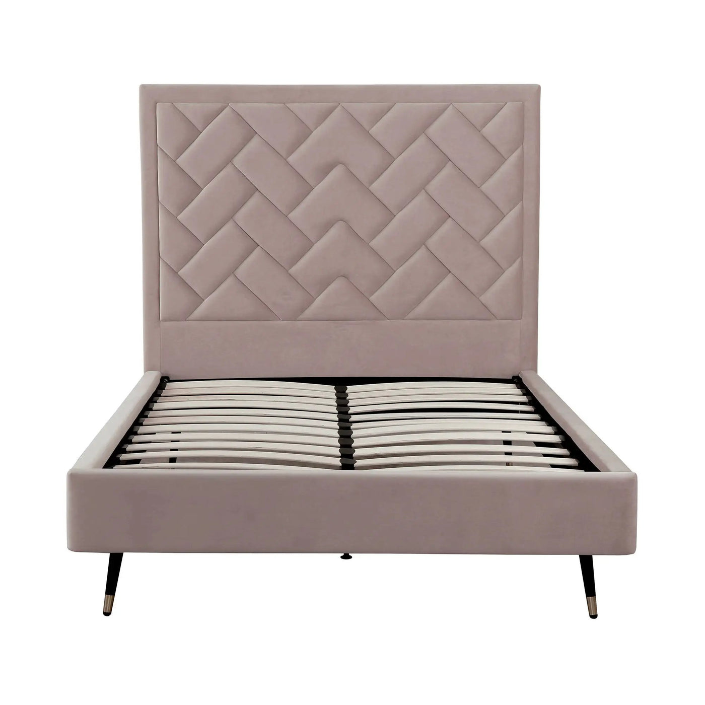 Crosby - Bed With Upholstered Headboard And Slats by HouseOfZazla