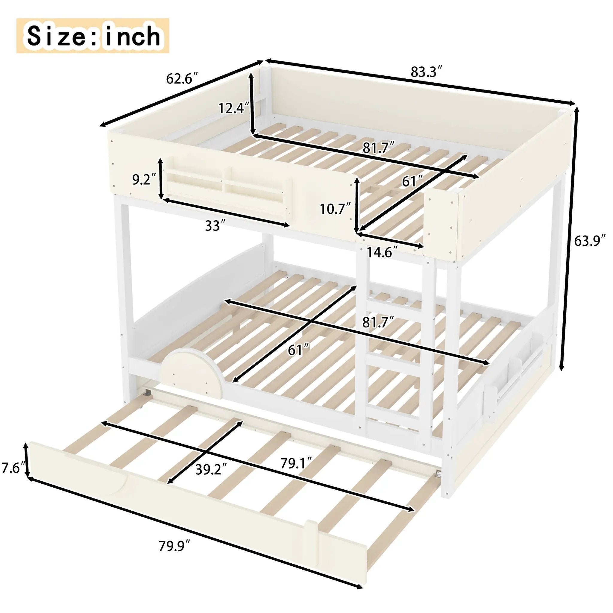 Queen Bunk Bed with Trundle by HouseOfZazla