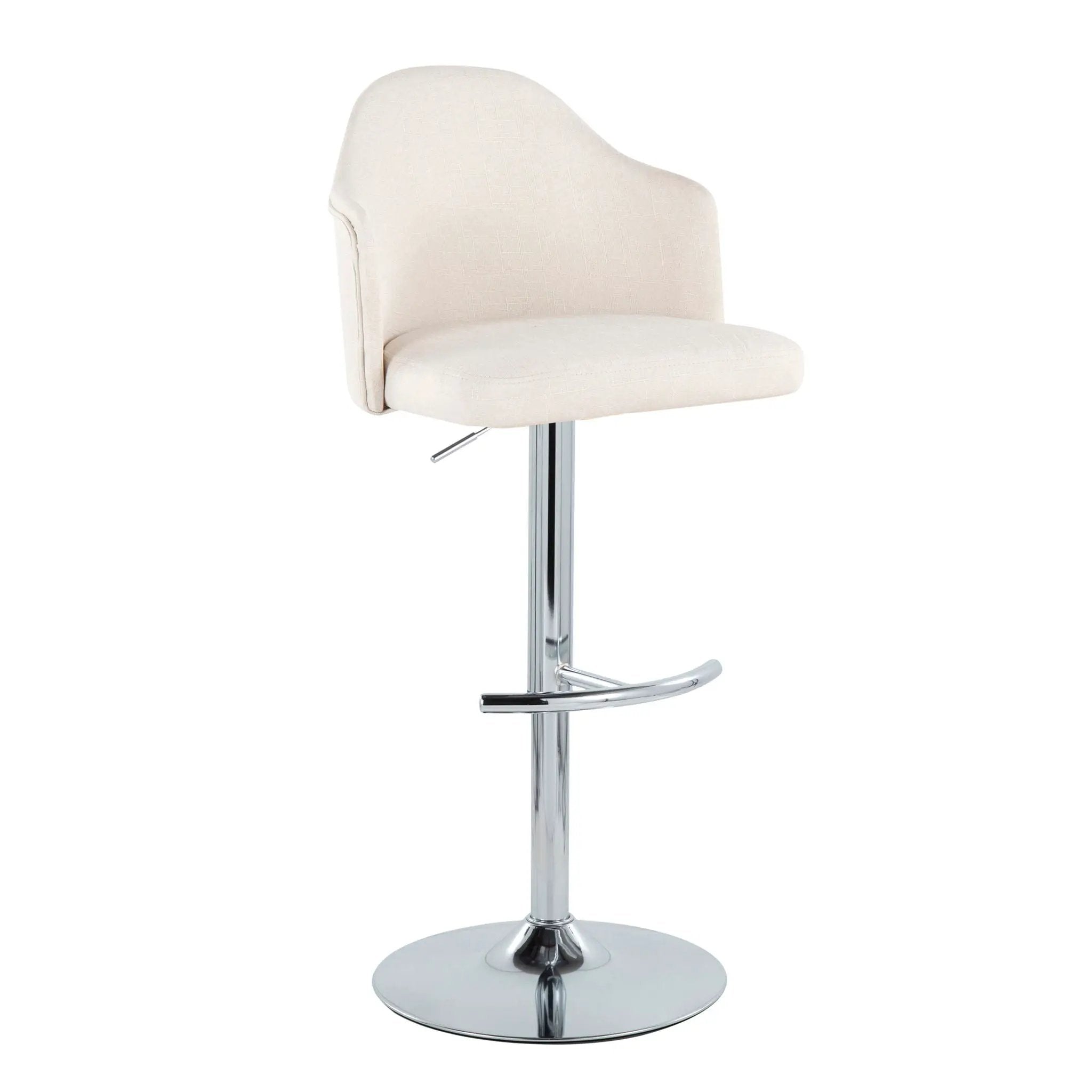 Ahoy - Contemporary Adjustable Barstool With Swivel With Rounded T Footrest (Set of 2) by Unique Piece Furniture