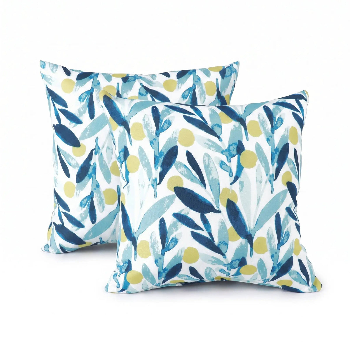 4 Pack Outdoor Pillow Covers - Coastal Leaves by HouseOfZazla