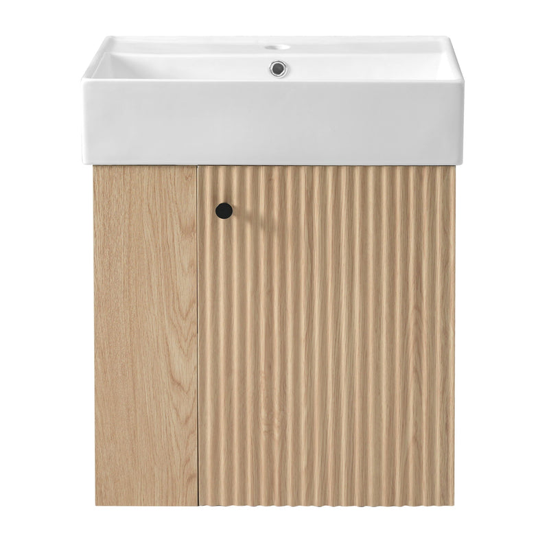 Modern Floating Bathroom Vanity With Ceramic Basin Perfect For Small Bathrooms by HouseOfZazla